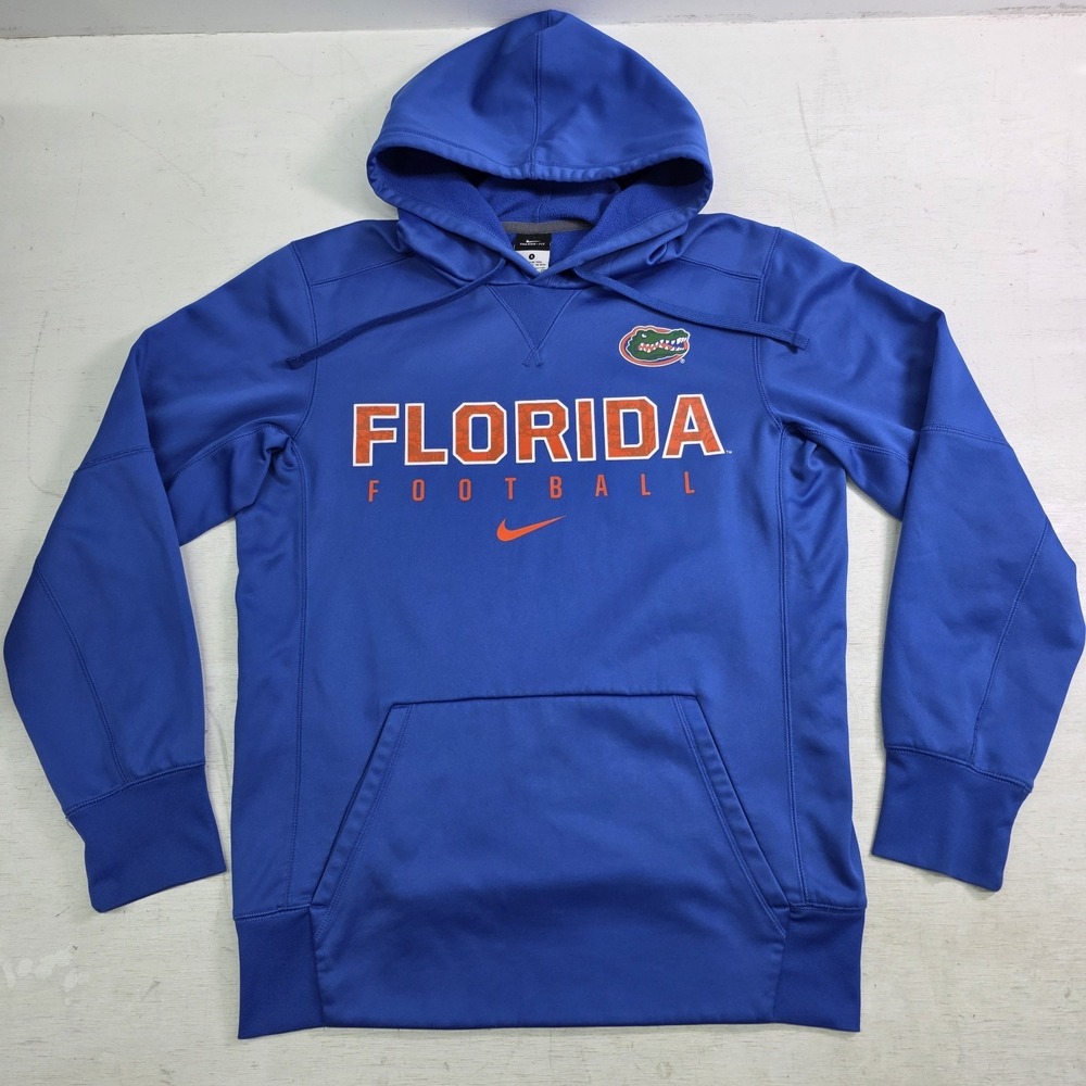 Nike Therma-Fit Florida Gators Football NCAA Blue Hoodie Pullover Logo Men's S